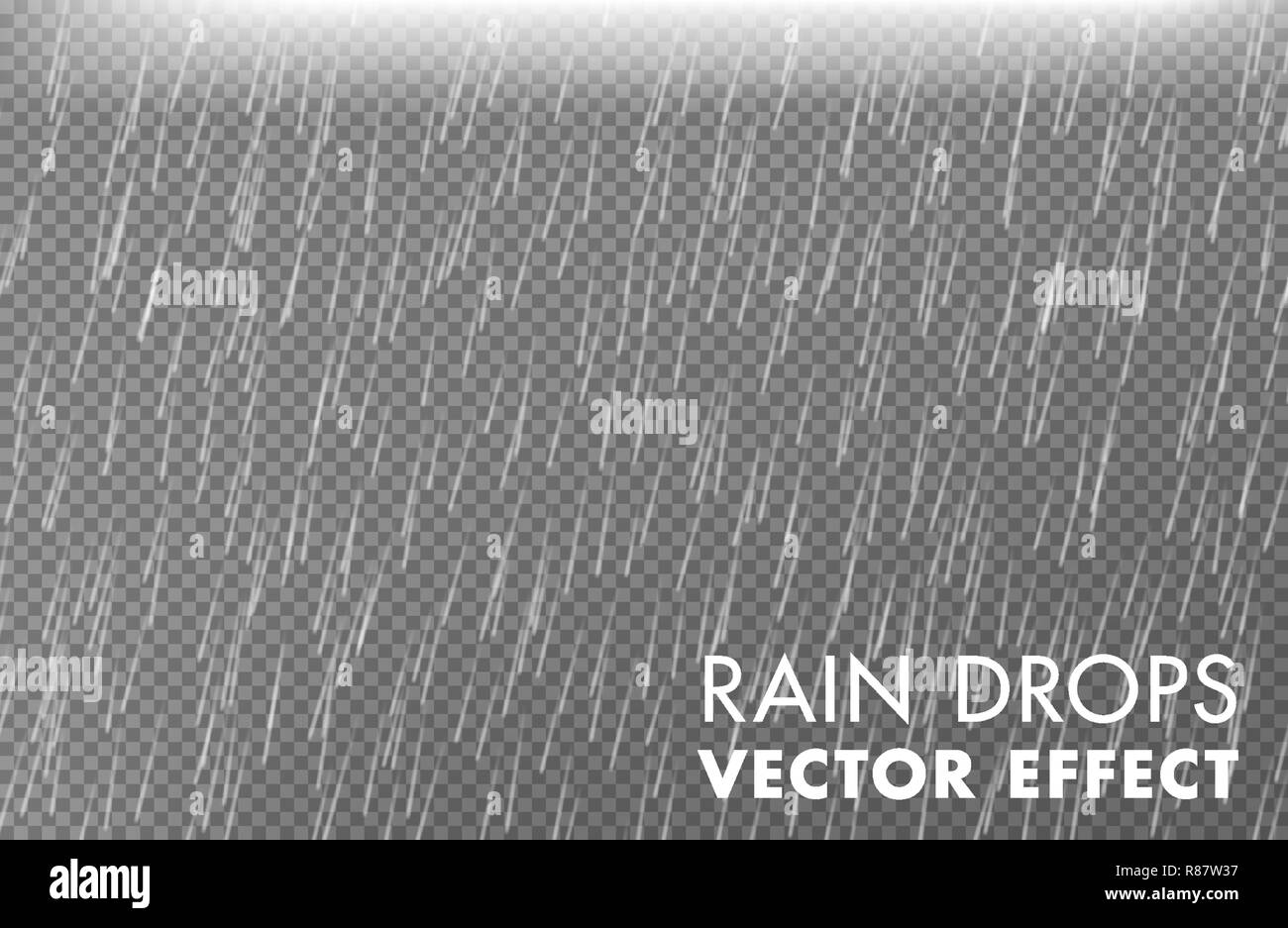 Vektor Wirkung - Regen fällt auf den Transparenten Hintergrund Stock Vektor