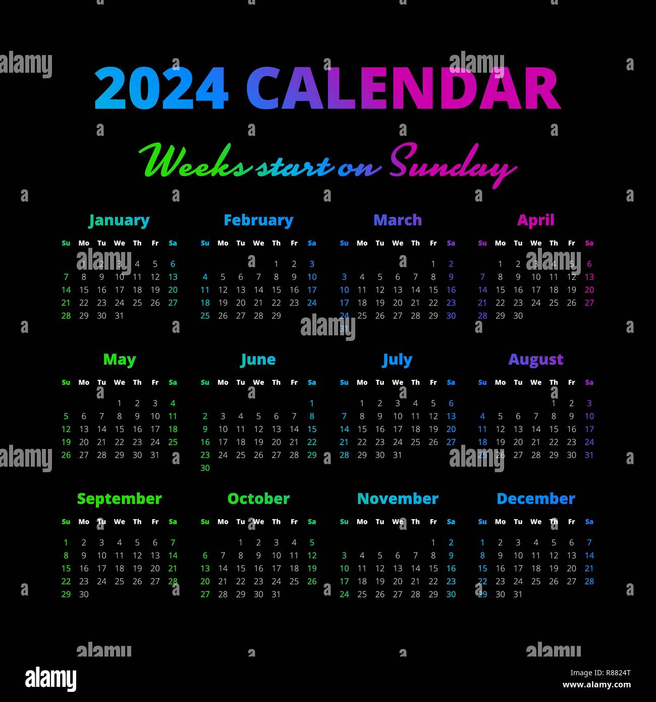 Simple 2024 year calendar week kaufen Seite 2