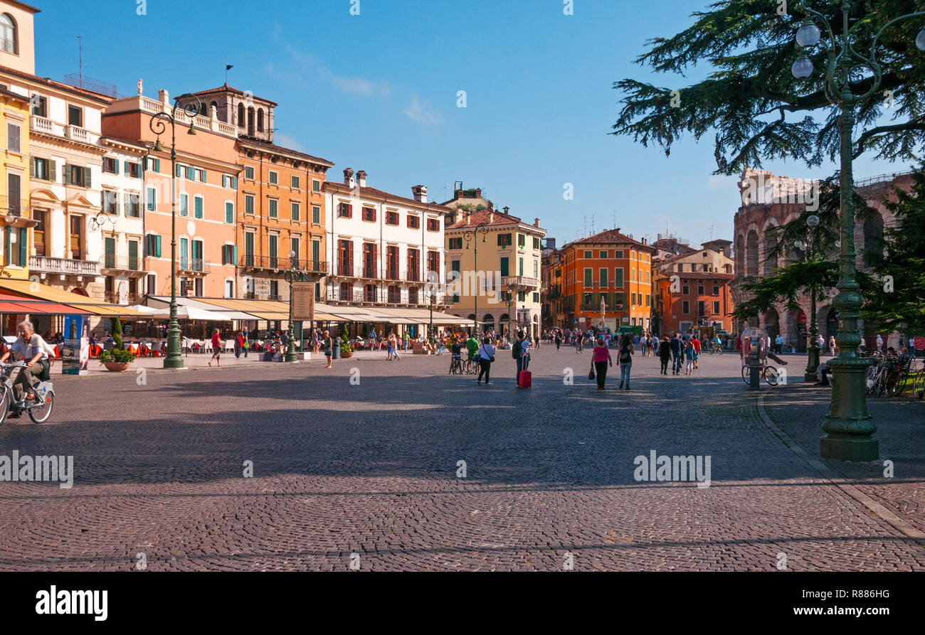 Piazza Bra, Verona, Italien Stockfoto