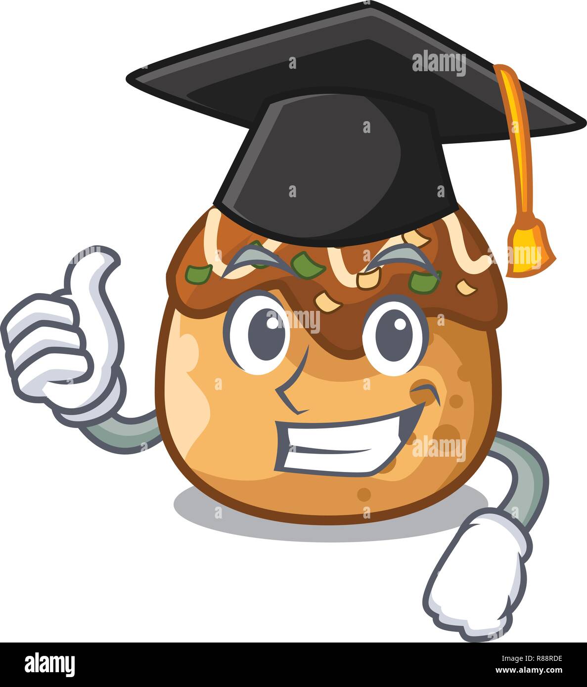 Staffelung takoyaki Charakter in Octopus Bälle Essen Stock Vektor