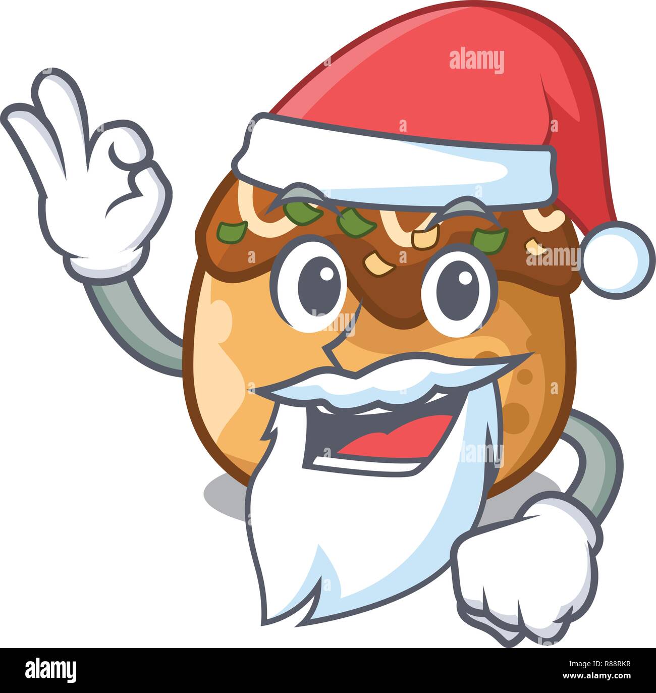 Santa takoyaki Form in Kugeln ein Cartoon Stock Vektor