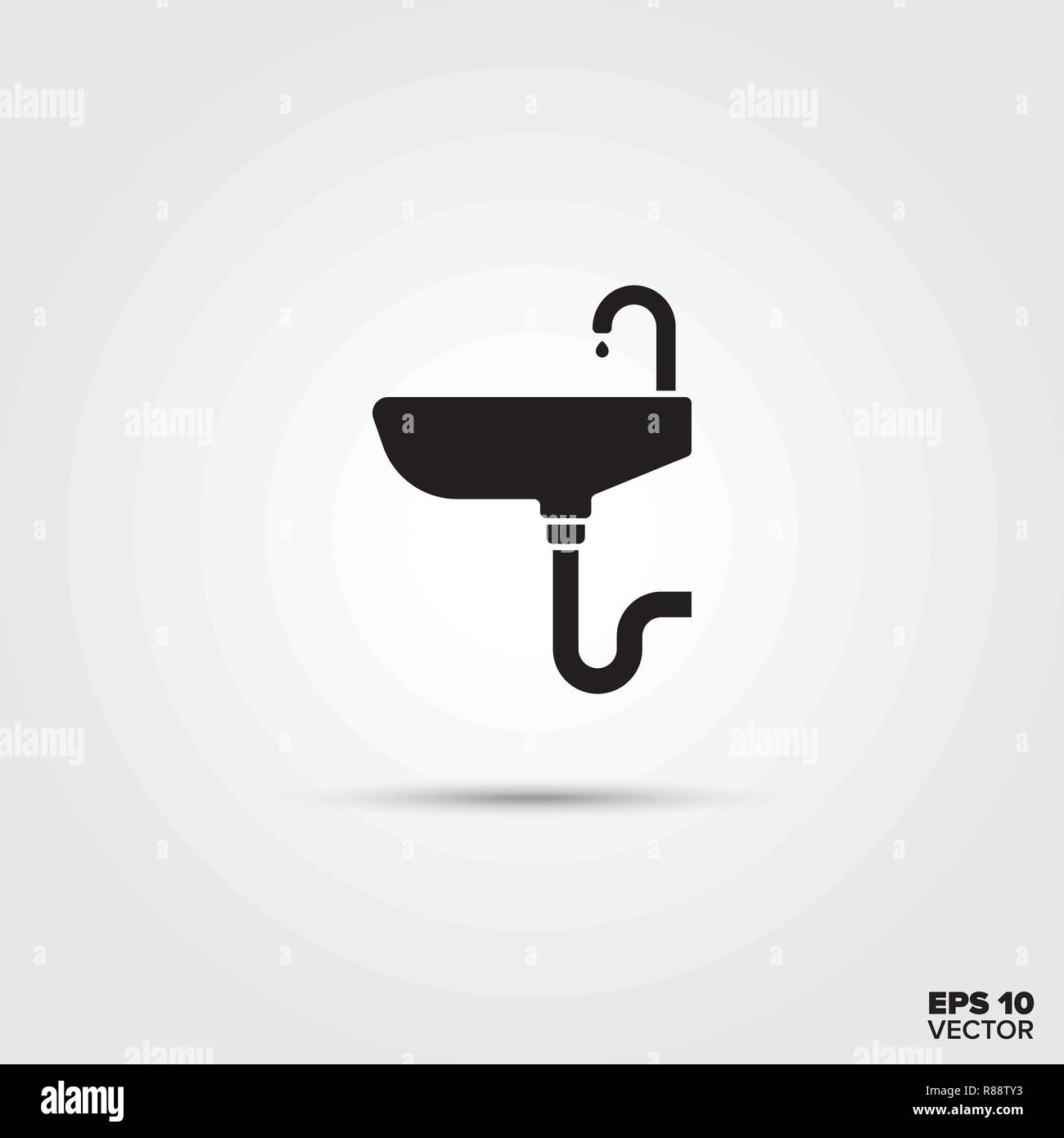 Badezimmer Waschbecken Vektor glyph Icon Stock Vektor