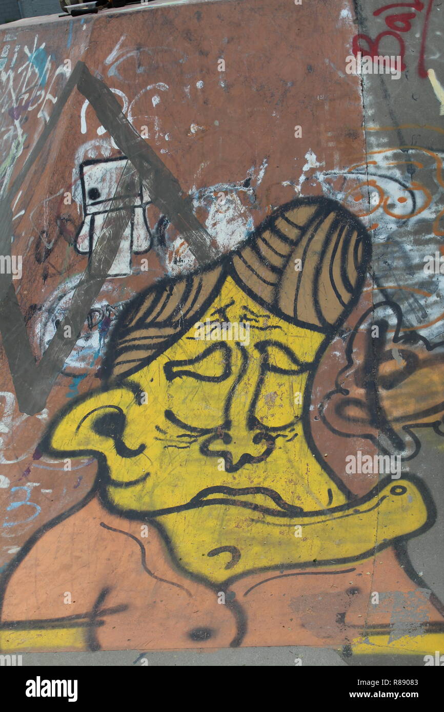 Skateboard Kunst/Detroit Skate Park Stockfoto