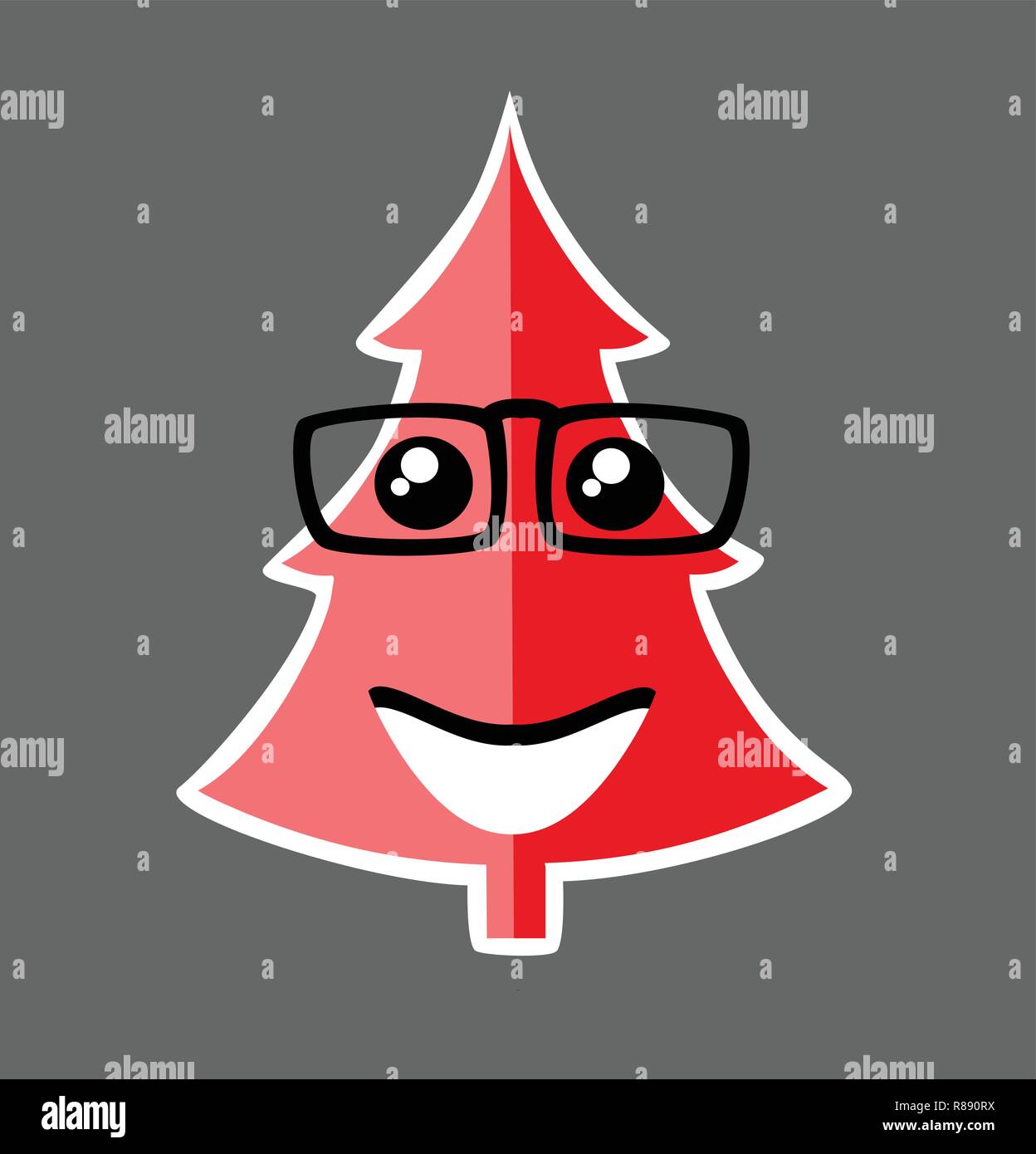 Emoticon Ausdruck Symbol in der Art Weihnachtsbaum Gesicht symbol ...