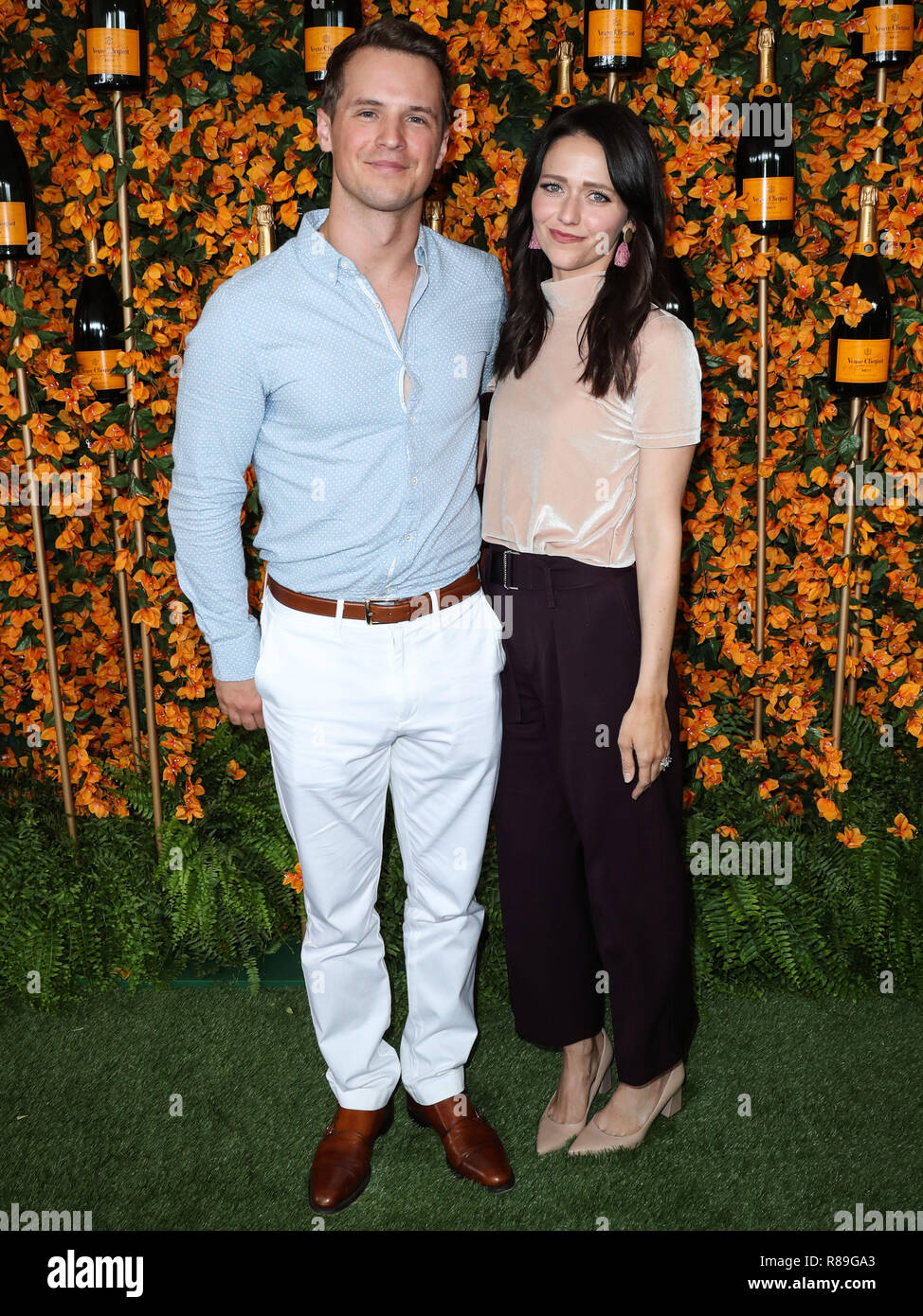 PACIFIC PALISADES, Los Angeles, CA, USA - Oktober 06: Freddie Stroma, Johanna Braddy am 9. jährlichen Veuve Clicquot Polo Classic Los Angeles at Will Rogers State Historic Park am 6. Oktober 2018 in Pacific Palisades, Los Angeles, Kalifornien, USA. (Foto von Xavier Collin/Image Press Agency) Stockfoto