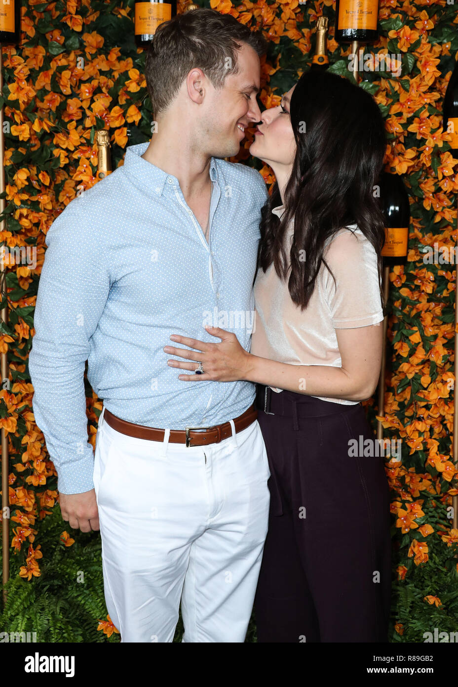 PACIFIC PALISADES, Los Angeles, CA, USA - Oktober 06: Freddie Stroma, Johanna Braddy am 9. jährlichen Veuve Clicquot Polo Classic Los Angeles at Will Rogers State Historic Park am 6. Oktober 2018 in Pacific Palisades, Los Angeles, Kalifornien, USA. (Foto von Xavier Collin/Image Press Agency) Stockfoto