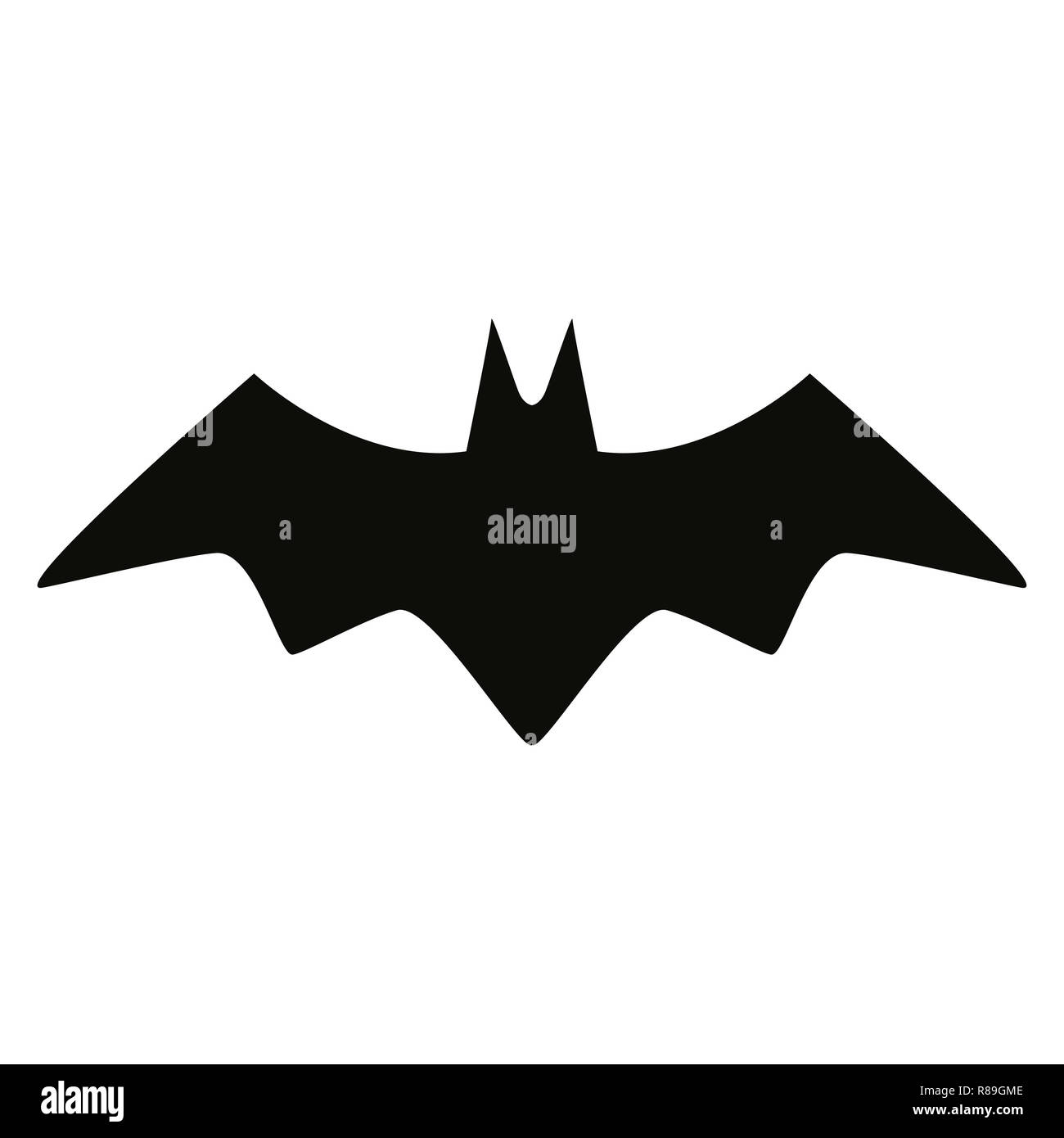 Bat schwarze Silhouette isolierte Symbol. Vector Illustration Stockfoto
