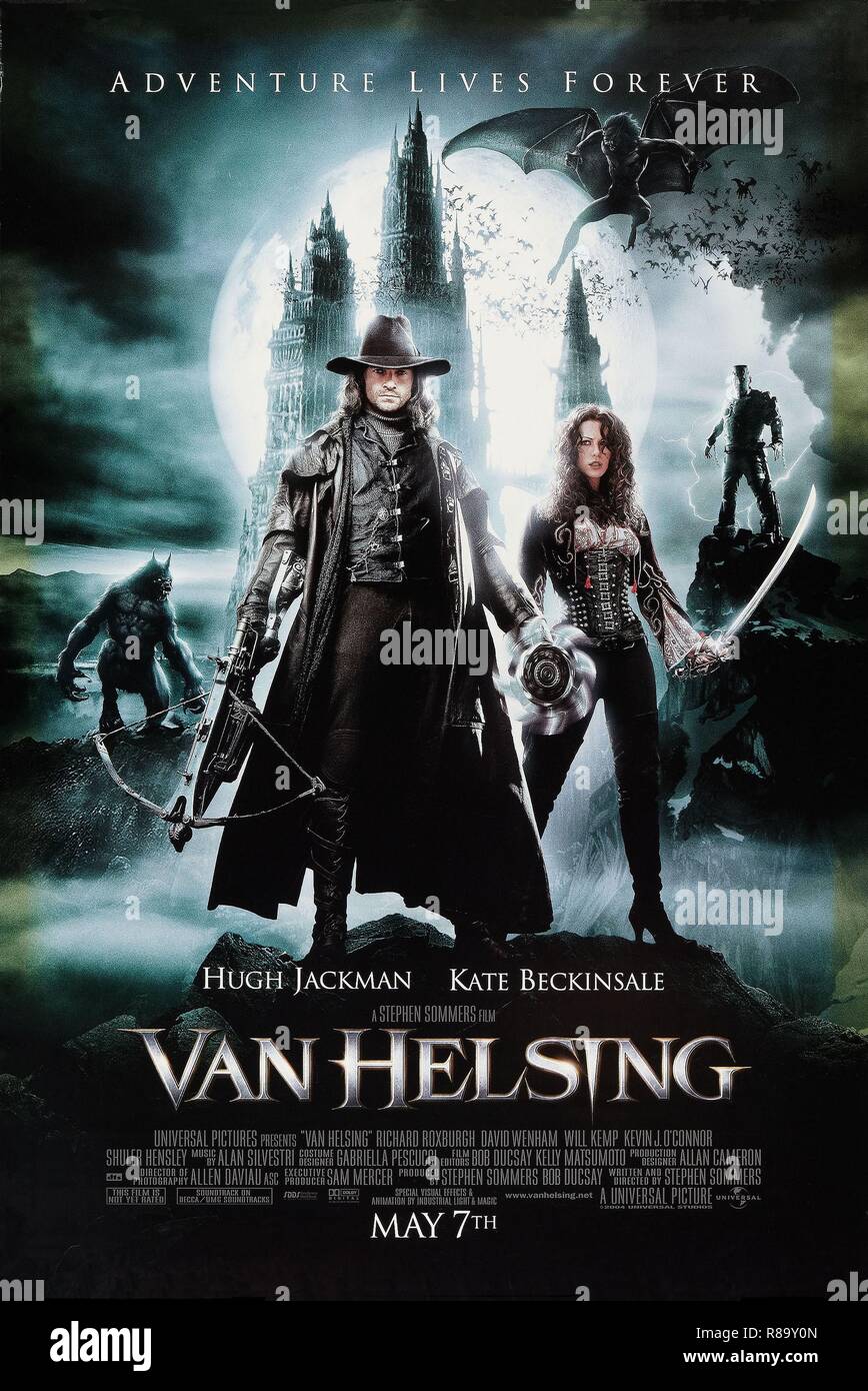 Van Helsing Jahr: 2004 USA Regie: Stephen Sommers Hugh Jackman, Kate Beckinsale Poster (USA) Stockfoto