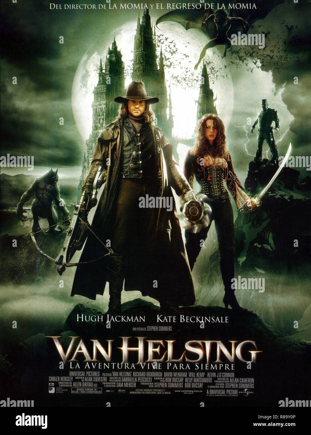 Van Helsing Jahr: 2004 USA Regie: Stephen Sommers Hugh Jackman, Kate Beckinsale Poster (Sp) Stockfoto