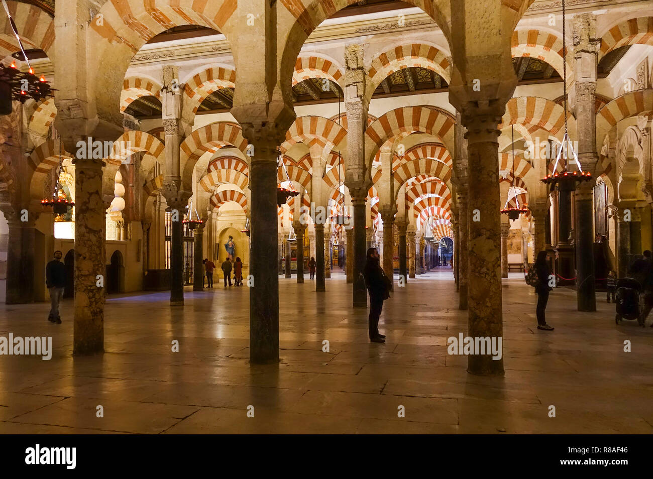 Innenraum der Moschee von Cordoba, Kathedrale, Córdoba, Große Moschee von Córdoba, La Mezquita, Andalusien, Südspanien. Stockfoto