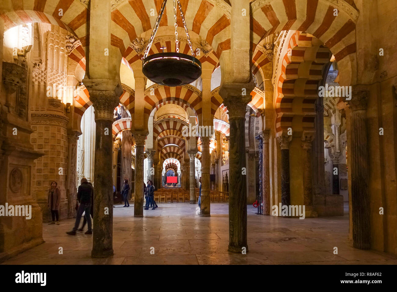 Innenraum der Moschee von Cordoba, Kathedrale, Córdoba, Große Moschee von Córdoba, La Mezquita, Andalusien, Südspanien. Stockfoto