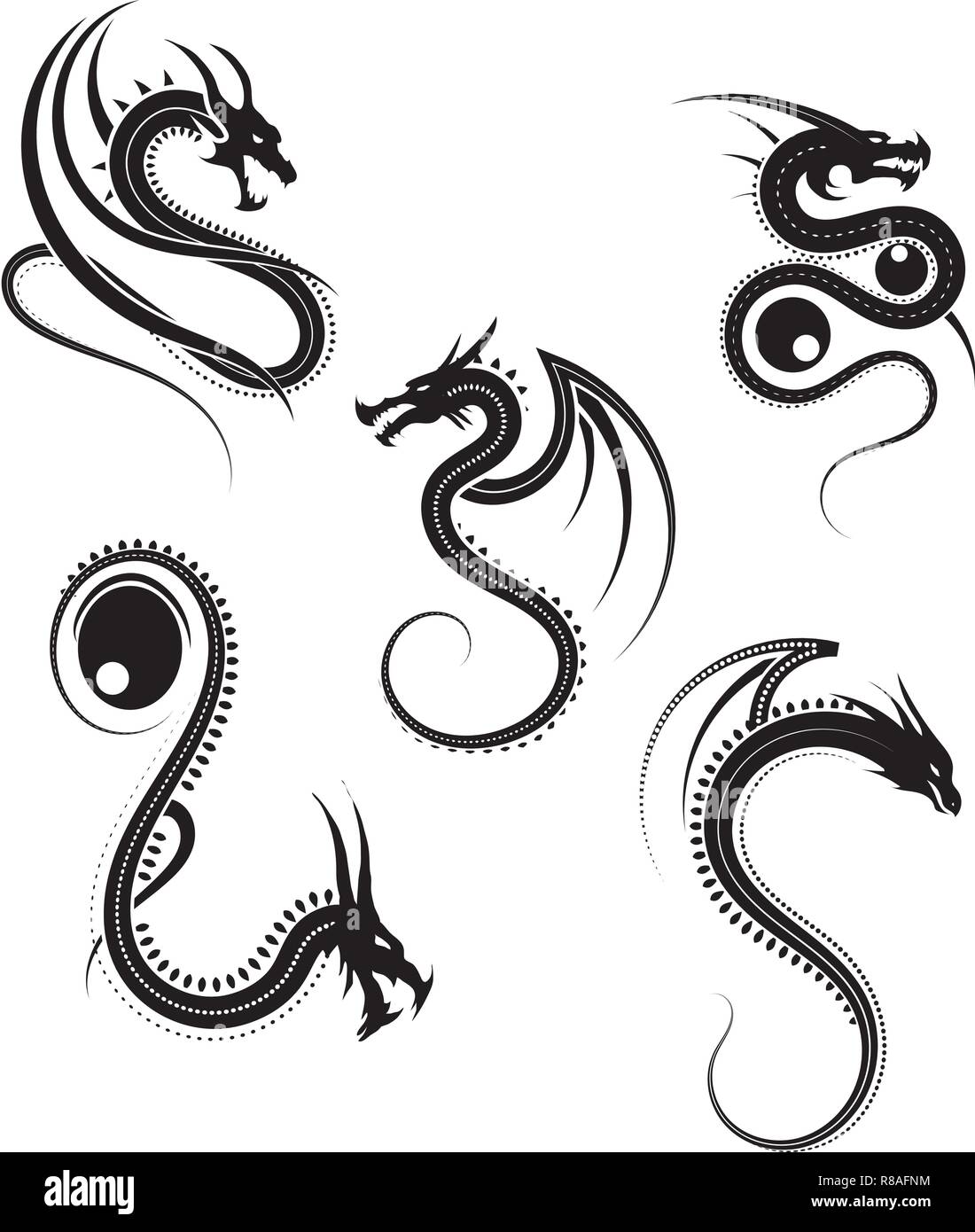 Stammes Drachen Tattoo Designs Stockfotos Und Bilder Kaufen Alamy