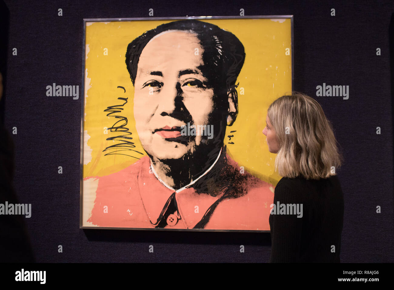 Bonhams London UK. 14. Dezember 2018. Bonhams druckt und vielfachen Verkauf vor Weihnachten, am 18. Dezember. Bild: Mao von Andy Warhol (American, 1928-1987). Schätzung: £ 20,000-30,000. Credit: Amer ghazzal/Alamy leben Nachrichten Stockfoto