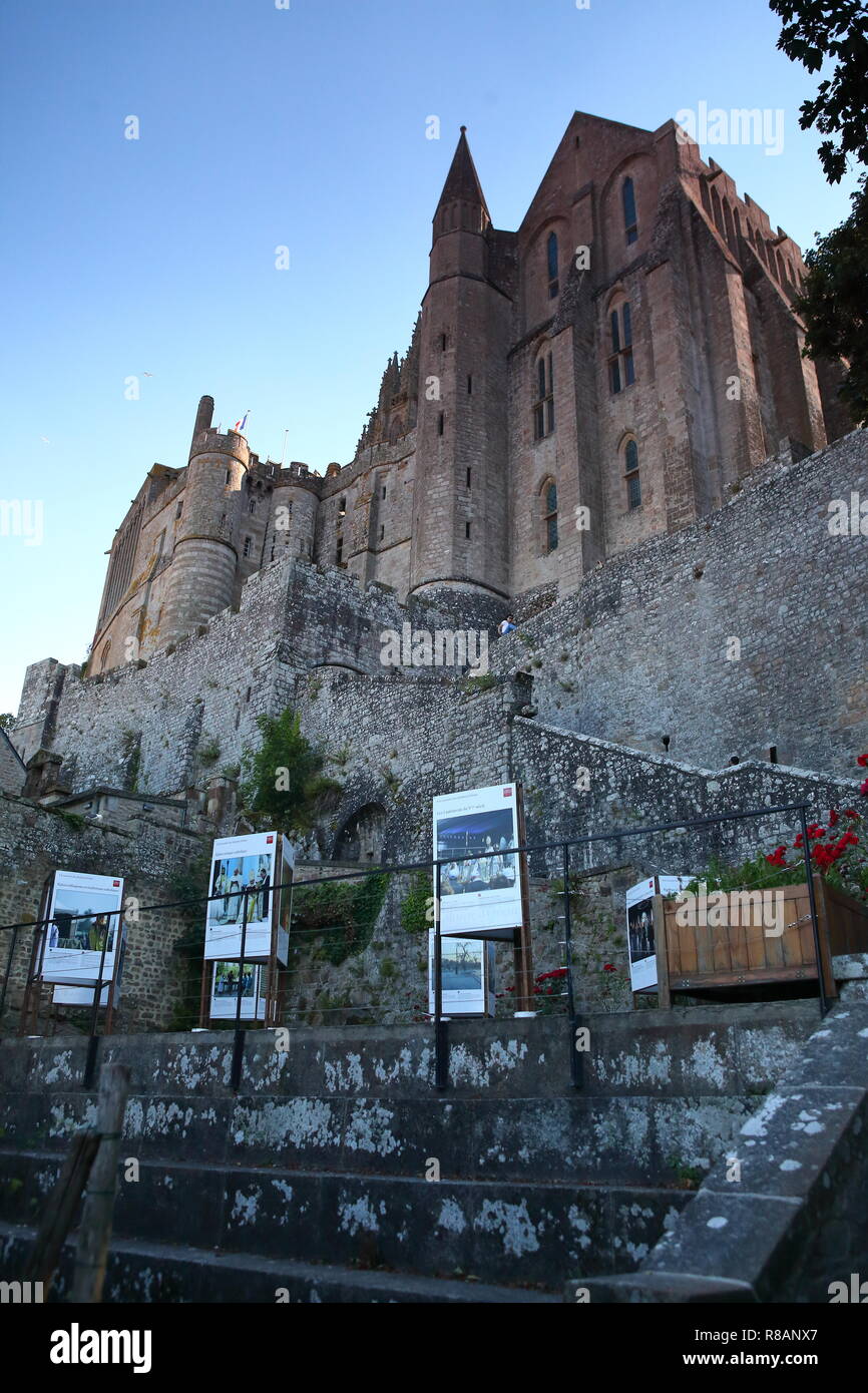 Mont Saint Michel, Frankreich. 26. Juli, 2018. Blick auf die Abtei von
