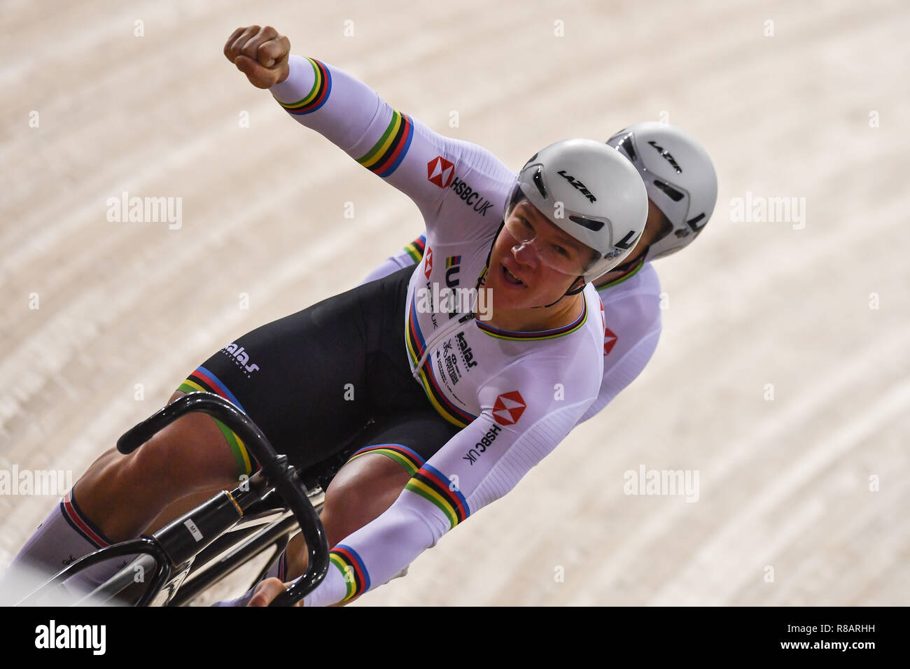 London, Großbritannien. 14. Dez 2018. FACHI MBE Neil und Rotherham Matt (GBR) in gemischten Para B Sprint Finale für Gold - 2. Rennen während Tissot UCI Track Cycling World Cup IV bei Lee Valley VeloPark am Freitag, den 14. Dezember 2018. LONDON ENGLAND. (Nur redaktionelle Nutzung, eine Lizenz für die gewerbliche Nutzung erforderlich. Keine Verwendung in Wetten, Spiele oder einer einzelnen Verein/Liga/player Publikationen.) Credit: Taka Wu/Alamy leben Nachrichten Stockfoto