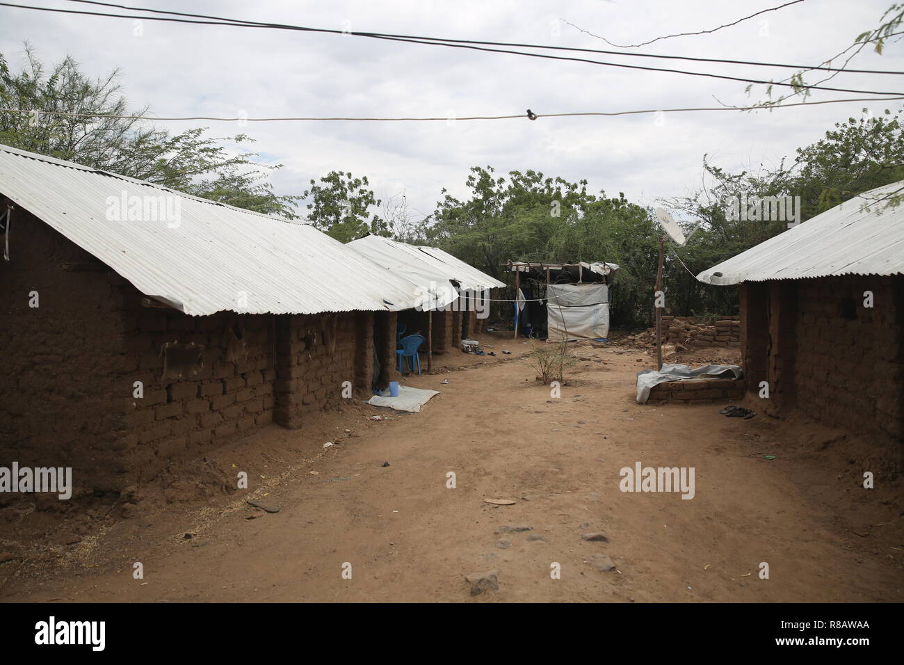 Einen geschützten Bereich von Kakuma Flüchtlingslager im Nordwesten Kenias, das ist die Heimat von LGBT-Flüchtlinge. Viele flüchteten Uganda nach den anti-gay Gesetz in 2014 gebracht. Kakuma Flüchtlingslager im Nordwesten Kenias ist die Heimat von mehr als 180.000 Flüchtlinge und Asylbewerber, aus Ländern wie Uganda, Südsudan, Sudan, Äthiopien, Tansania und Somalia. Stockfoto