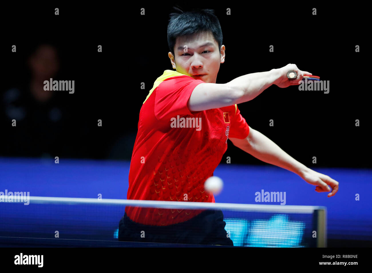 Incheon, Südkorea. 15 Dez, 2018. Ventilator Zhendong (CHN) Tischtennis: Seamaster 2018 ITTF World Tour Grand Finale Männer Singles Viertelfinale an Namdong Gymnasium in Incheon, Südkorea. Credit: Naoki Morita/LBA SPORT/Alamy leben Nachrichten Stockfoto