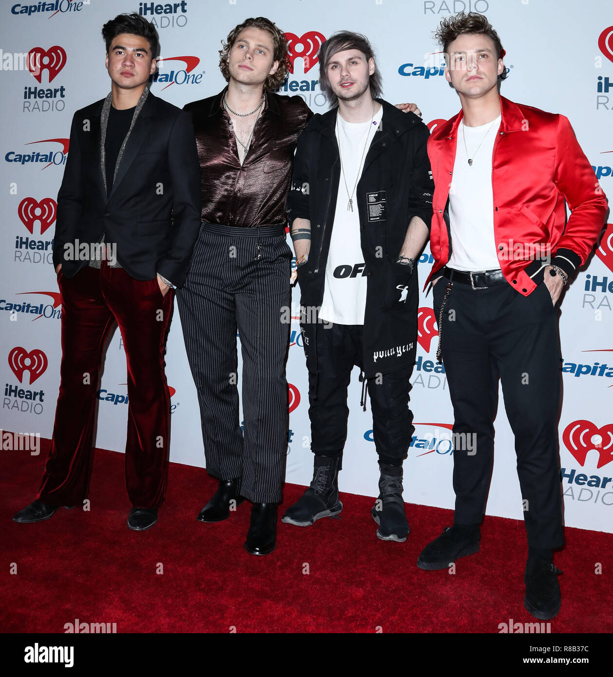 LAS VEGAS, NV, USA - 22. SEPTEMBER: Calum Haube, Lukas Hemmings, Michael Clifford, Ashton Irwin, 5 Sekunden nach dem Sommer in der Presse während der 2018 iHeartRadio Music Festival - Nacht 2 bei der T-Mobile Arena am 22. September 2018 in Las Vegas, Nevada, USA. (Foto von Xavier Collin/Image Press Agency) Stockfoto LAS VEGAS, NV, USA - 22. SEPTEMBER: Calum Haube, Lukas Hemmings, Michael Clifford, Ashton Irwin, 5 Sekunden nach dem Sommer in der Presse während der 2018 iHeartRadio Music Festival - Nacht 2 bei der T-Mobile Arena am 22. September 2018 in Las Vegas, Nevada, USA. (Foto von Xavier Collin/Image Press Agency) Stockfoto