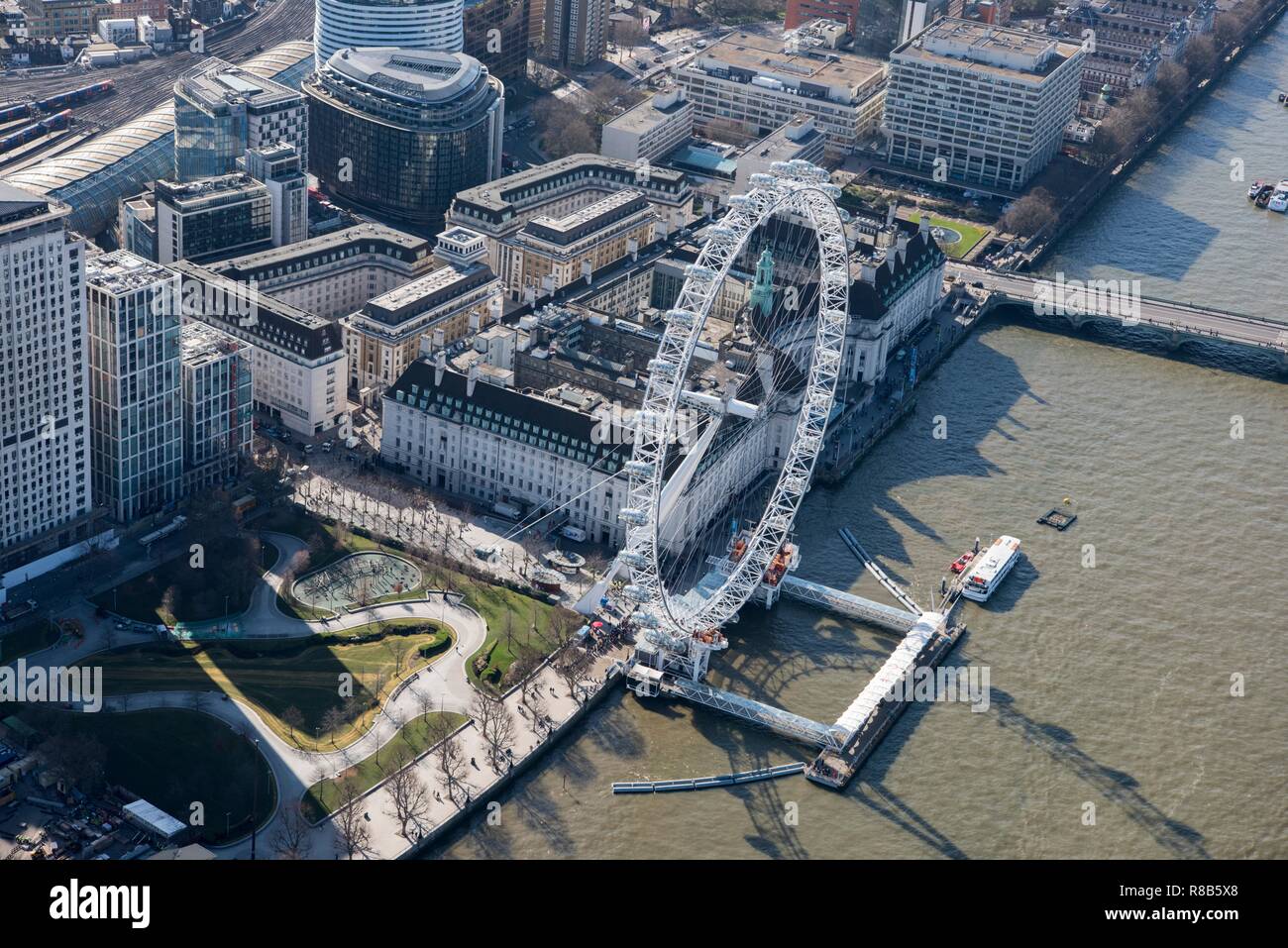 London Eye, Lambeth, London, 2018. Schöpfer: Historisches England Fotograf. Stockfoto