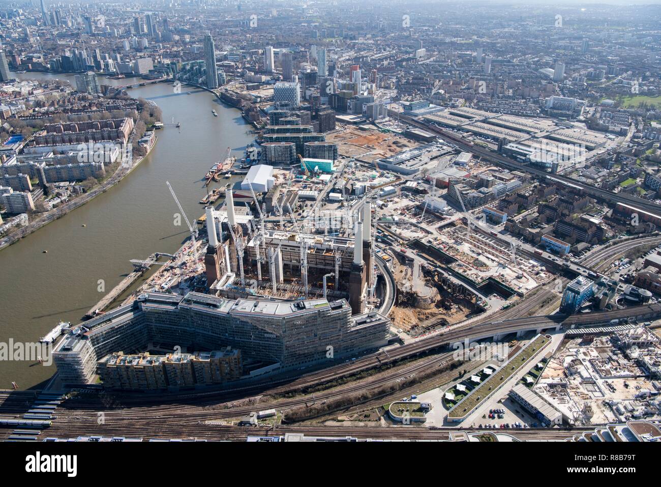 Renovierung von Battersea Power Station und den Bau der Neun Elms Entwicklung, London, 2018. Schöpfer: Historisches England Fotograf. Stockfoto