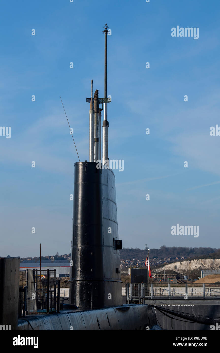 HMS Ozelot (S17), dem Britischen Oberon klasse u-Boot nun auf der Chatham Historic Dockyard, wo sie im Jahr 1962 ins Leben gerufen wurde Stockfoto