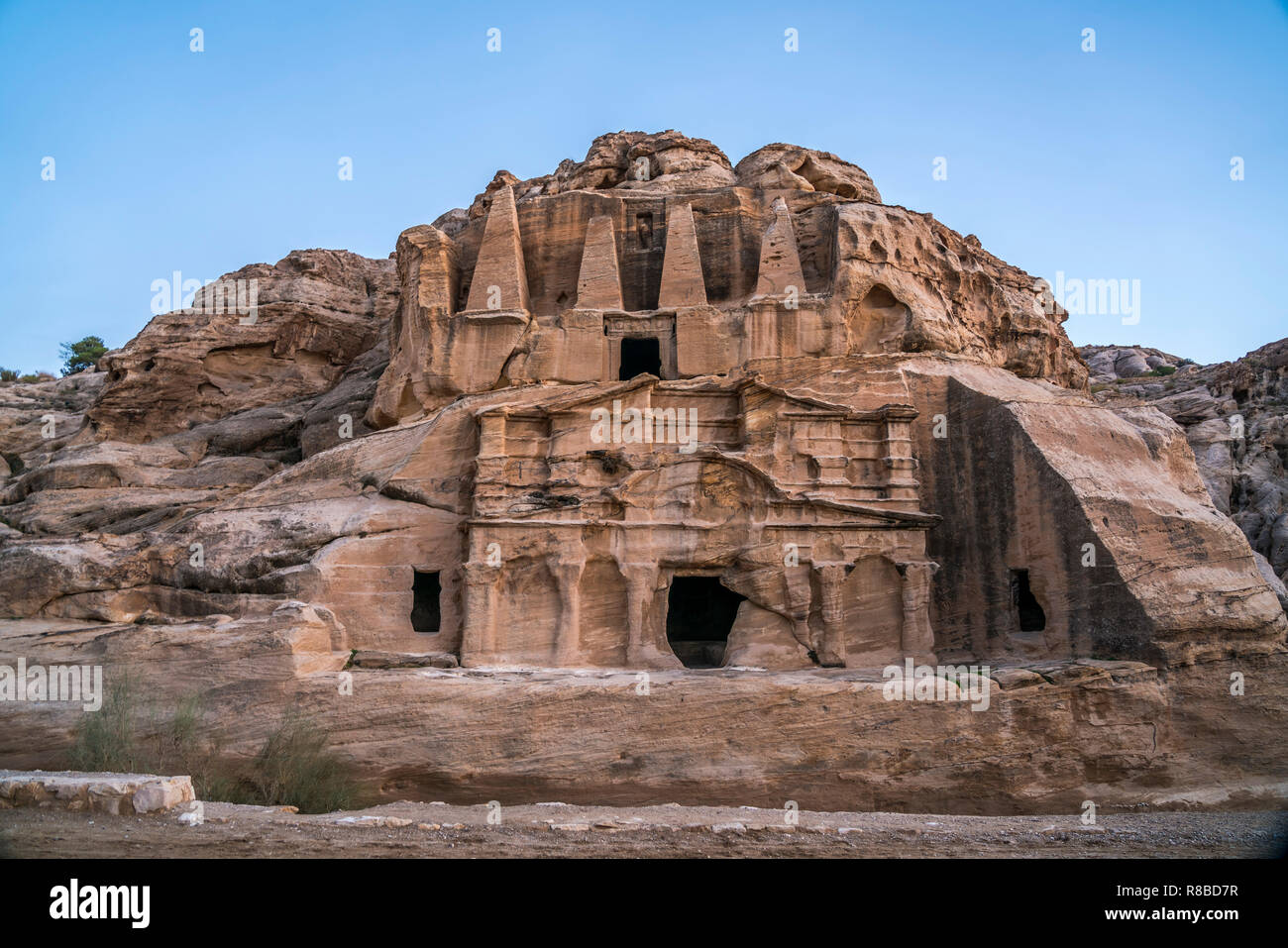 Obeliskengrab, Petra, Jordanien, Asien | Obelisk Grab, Petra, Jordanien, Asien Stockfoto