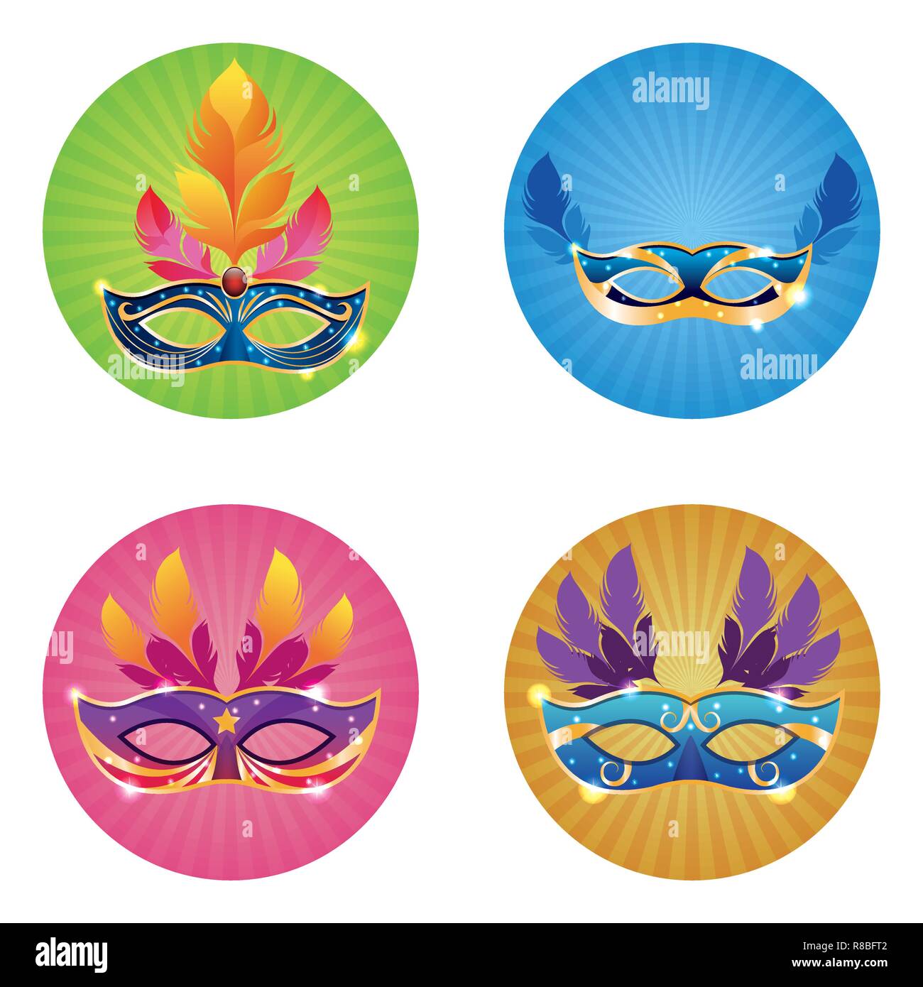 Mari gras Masken Stock Vektor