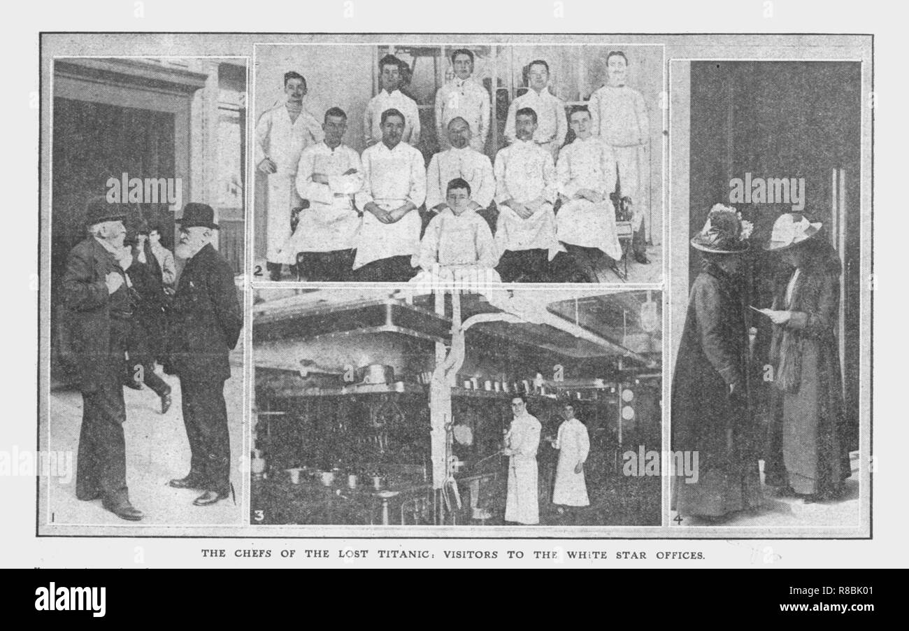 "Die Chefs der verlorenen Titanic' und 'Besucher der White Star Büros", 20. April 1912. Schöpfer: Unbekannt. Stockfoto