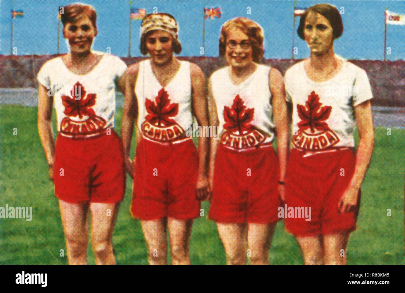 Kanadische Mannschaft, Frauen 4 x 100 m-Relais, 1928. Schöpfer: Unbekannt. Stockfoto