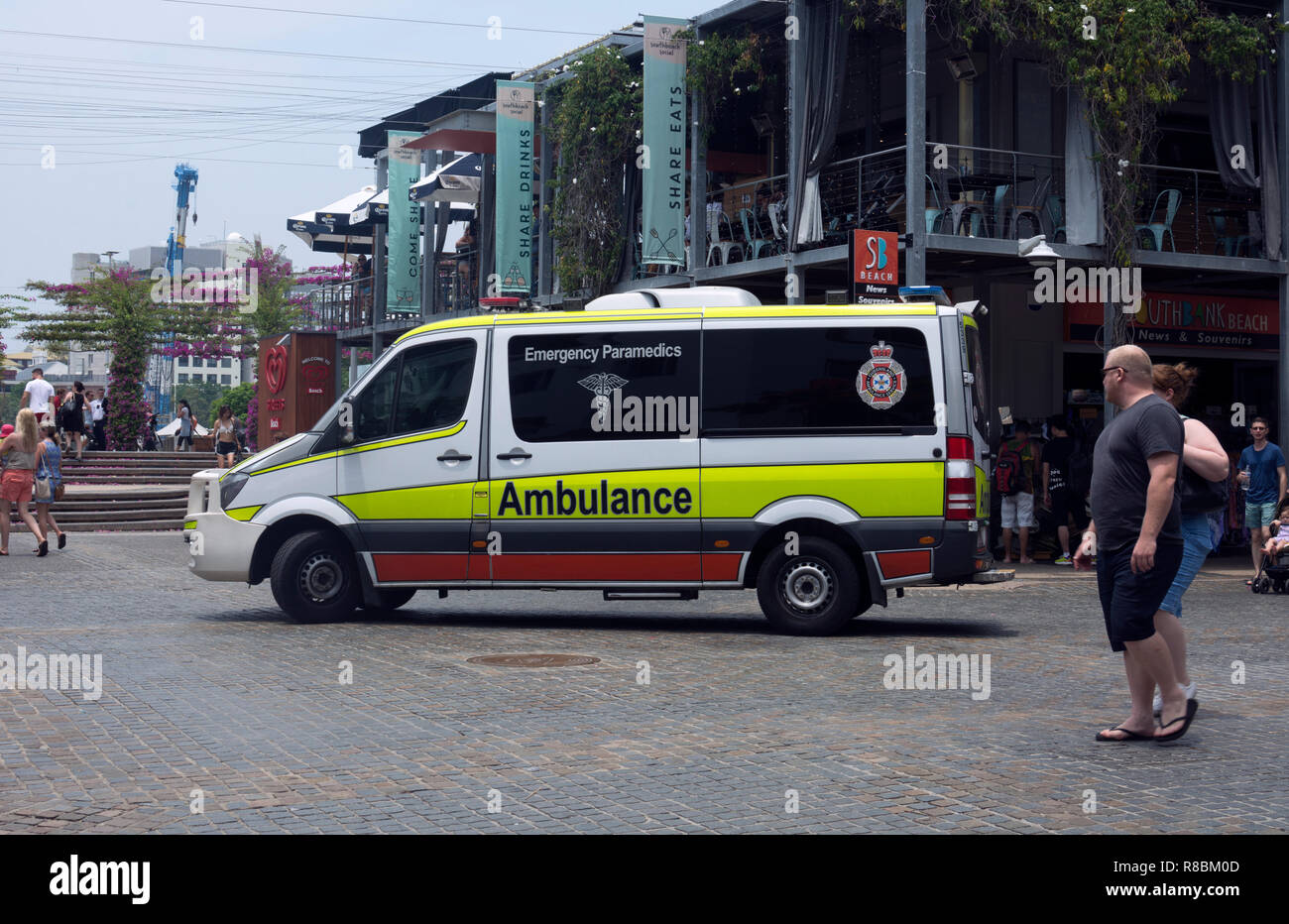 Eine Ambulanz in South Bank, Brisbane, Queensland, Australien Stockfoto