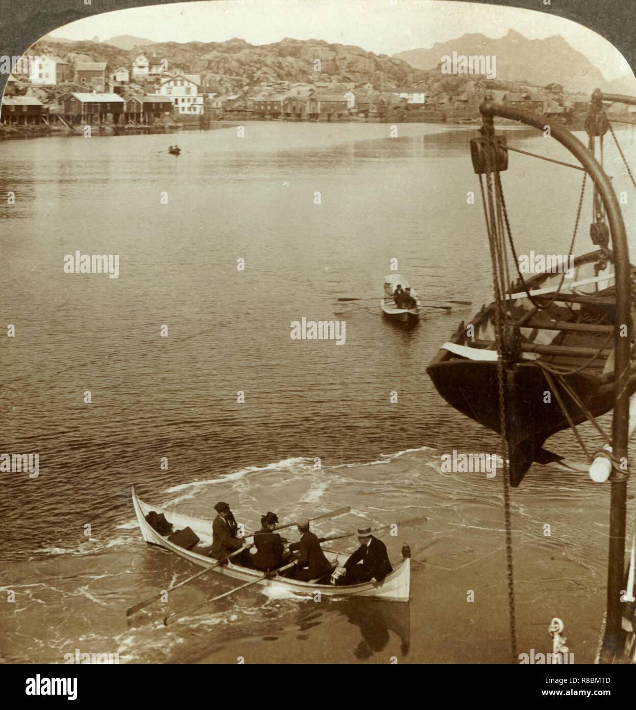 "Landung aus einem Dampfer in arktischen Land, Leknes, Lofoten, N. Norwegen', c 1905. Schöpfer: Unbekannt. Stockfoto