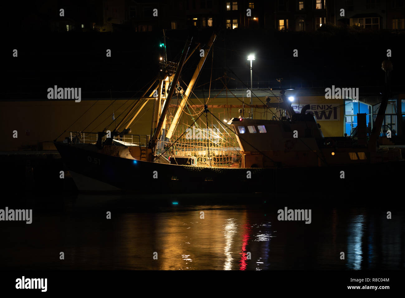 Fischerboot am Fish Quay Milford Docks Milford Haven Pembrokeshire Wales Großbritannien Stockfoto