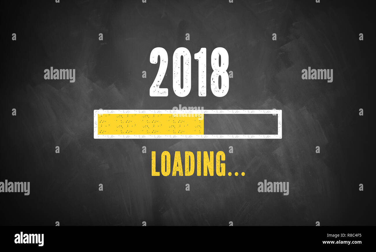 Statusleiste zeigt beim Laden von 2018 Stockfoto