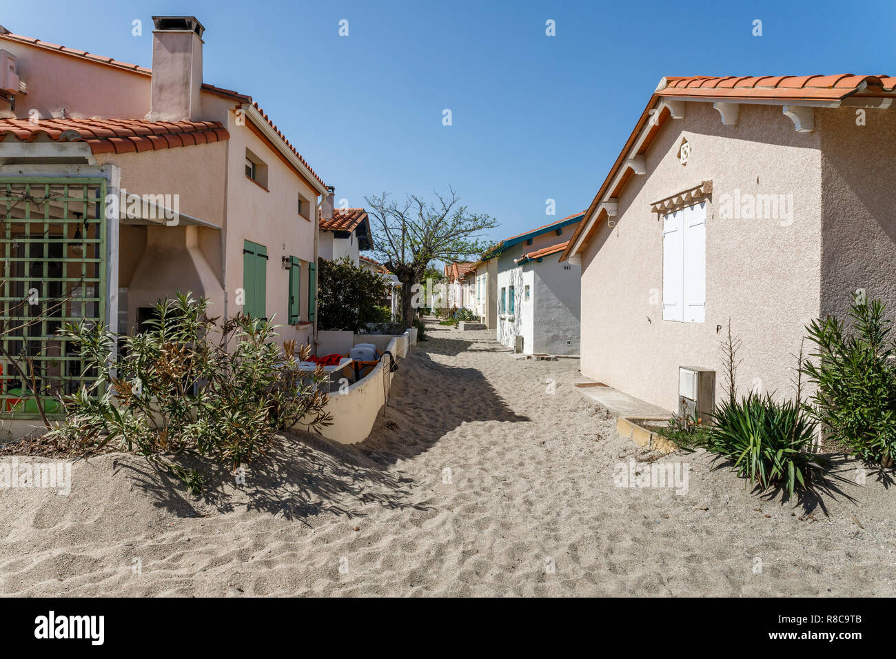 Frankreich, Pyrenees Orientales, Cote Vermeille, Argeles-sur-Mer, Weiler der Racou // Frankreich, Pyrénées-Orientales (66), Argelès-sur-Mer, Hameau du Raco Stockfoto