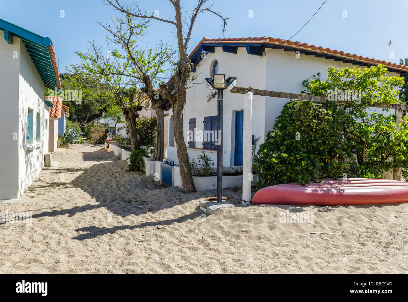 Frankreich, Pyrenees Orientales, Cote Vermeille, Argeles-sur-Mer, Weiler der Racou // Frankreich, Pyrénées-Orientales (66), Argelès-sur-Mer, Hameau du Raco Stockfoto