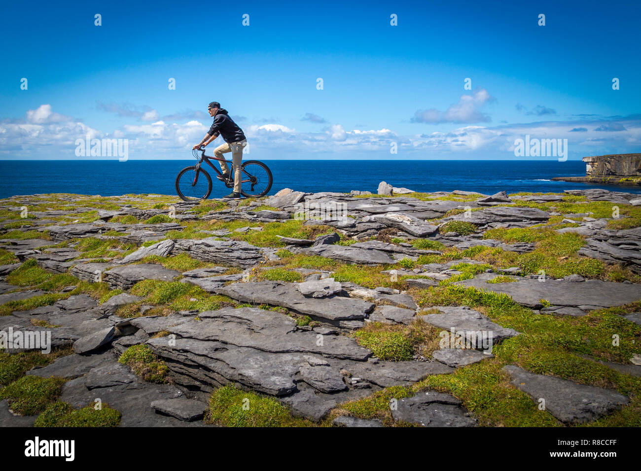 An den Klippen von Inishmore, Aran Island, Irland Stockfoto