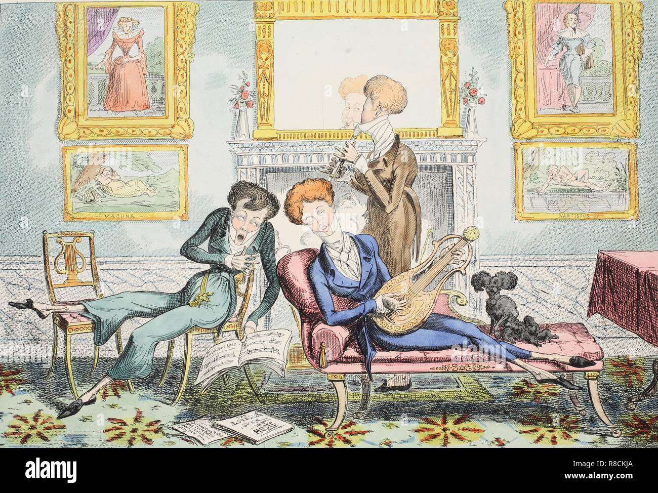 Kolibris oder ein Dandy Trio, Pub. 1835. Schöpfer: George Cruikshank (1792-1878). Stockfoto
