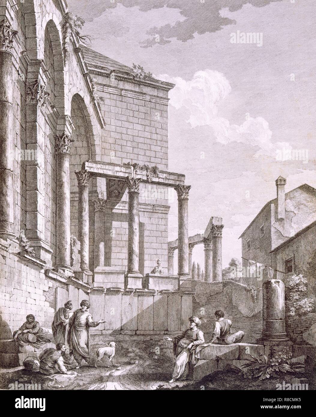 Seitenansicht der Tempel des Jupiter, Pub. 1764. Schöpfer: Robert Adam (1728-92). Stockfoto