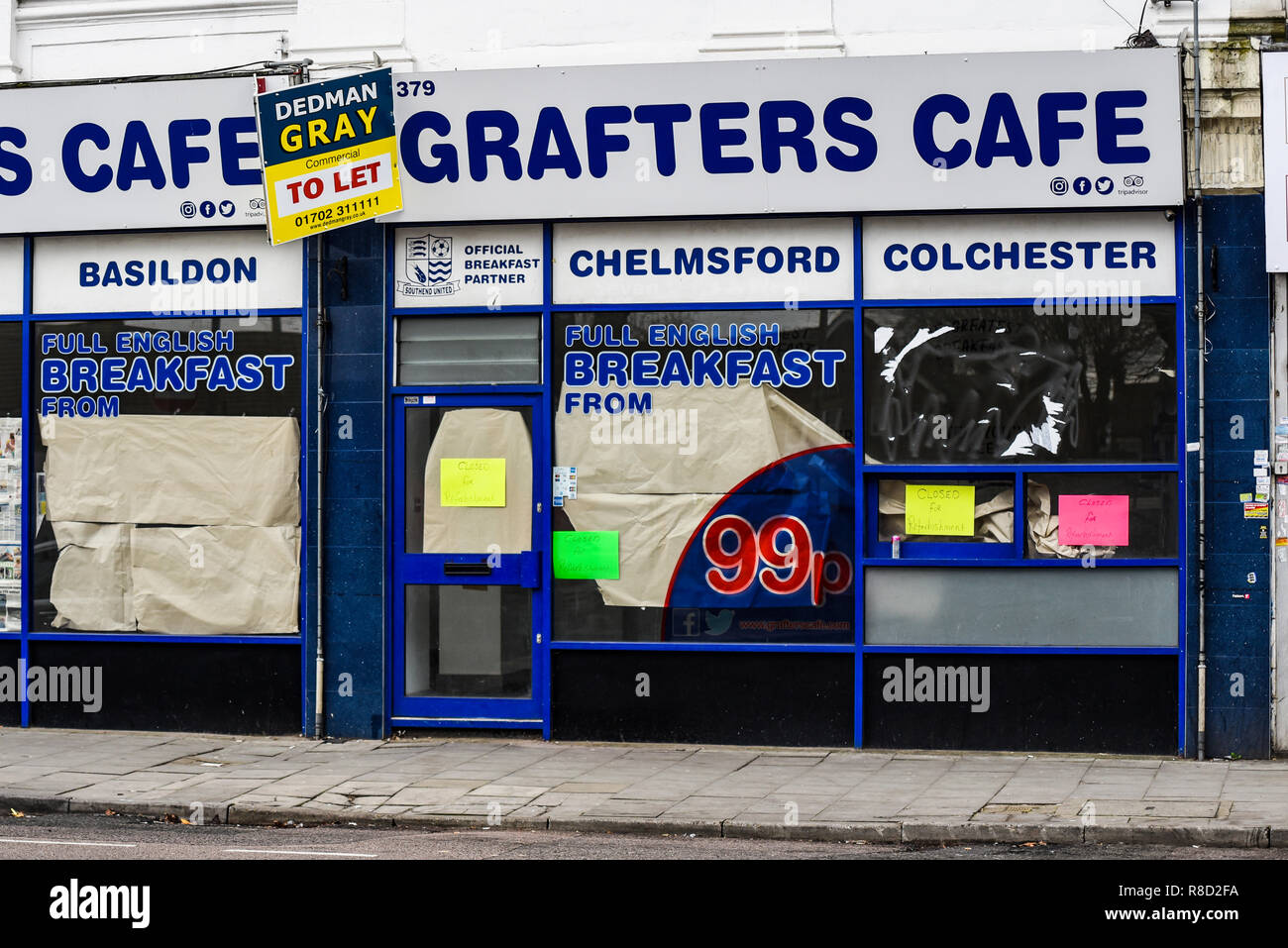 Grafters Cafe geöffnet kurz mit Frühstück ab 99 p Aber geschlossen nicht lange nach Wegen Geld für viele Menschen. Eigentümer war Spencer Freedman Stockfoto
