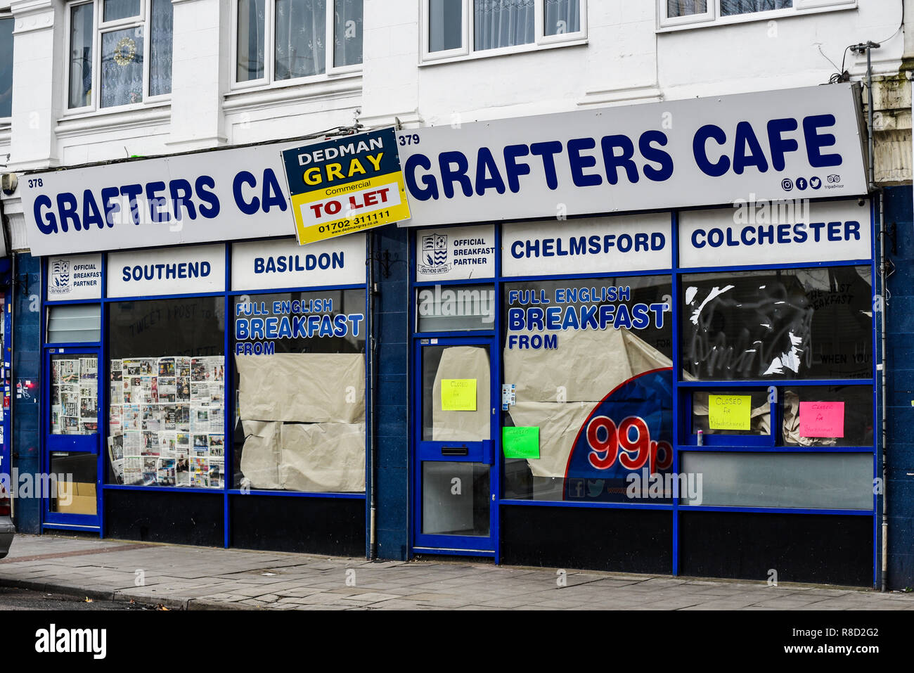 Grafters Cafe geöffnet kurz mit Frühstück ab 99 p Aber geschlossen nicht lange nach Wegen Geld für viele Menschen. Eigentümer war Spencer Freedman Stockfoto