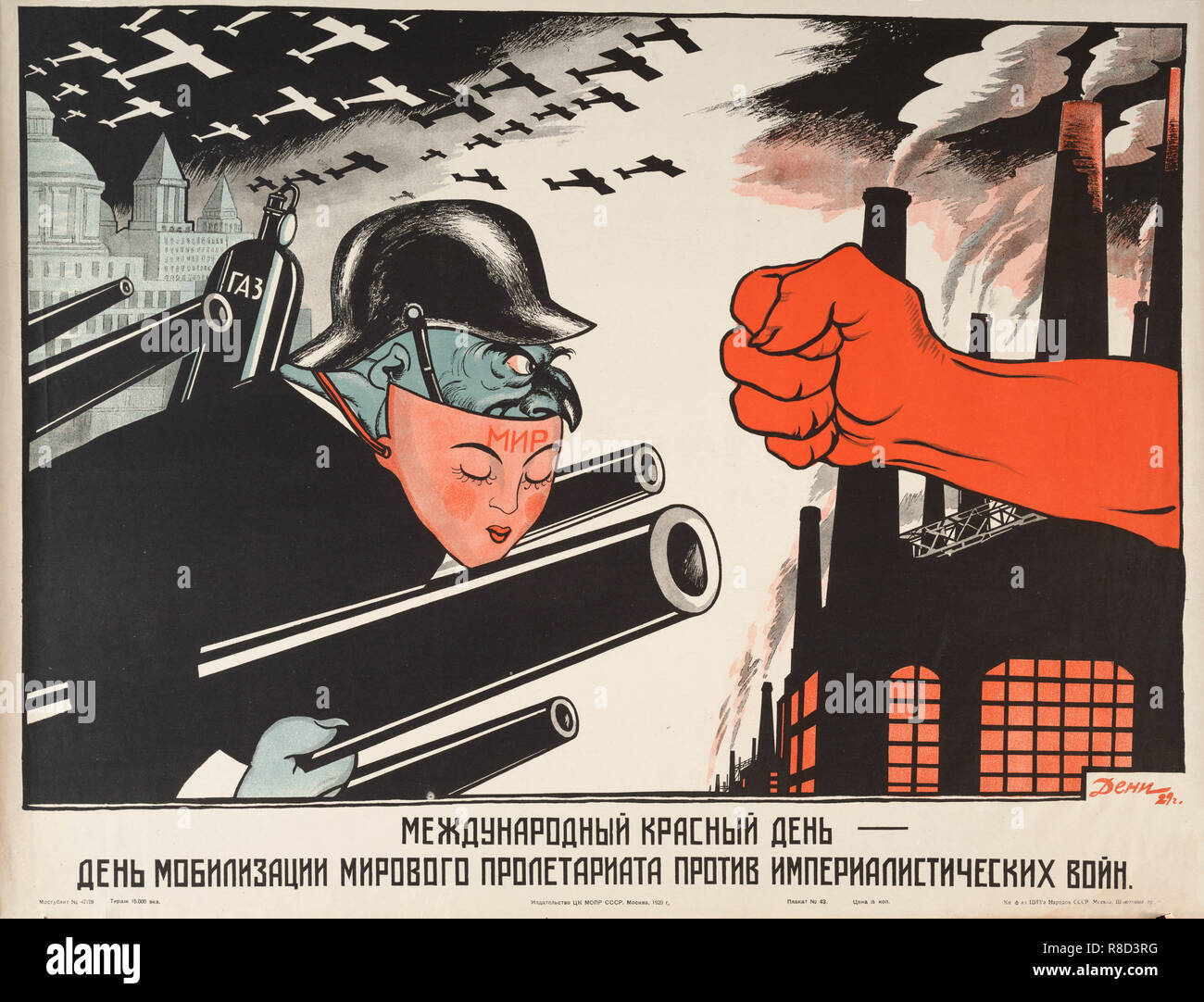 Internationale Rote Tag: Der Tag, an dem das Proletariat der Welt gegen die Armeen von imperi zu mobilisieren. Stockfoto