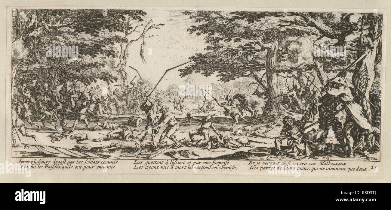 Das Elend und Unglück des Krieges, Folio 17: Die Bauern revoltieren, 1633. Stockfoto