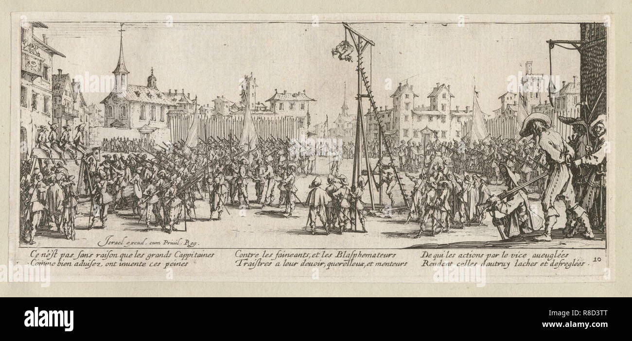 Das Elend und Unglück des Krieges, Folio 10: Die Strappado, 1633. Stockfoto