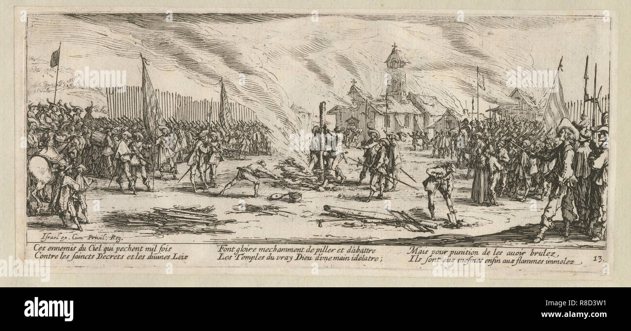 Das Elend und Unglück des Krieges, Folio 13: Der Pfahl, 1633. Stockfoto