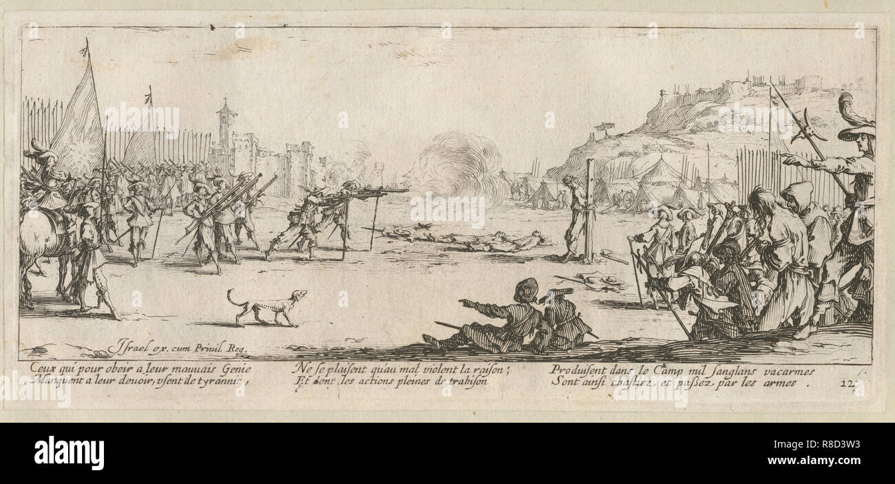 Das Elend und Unglück des Krieges, Folio 12: Das Erschießungskommando, 1633. Stockfoto