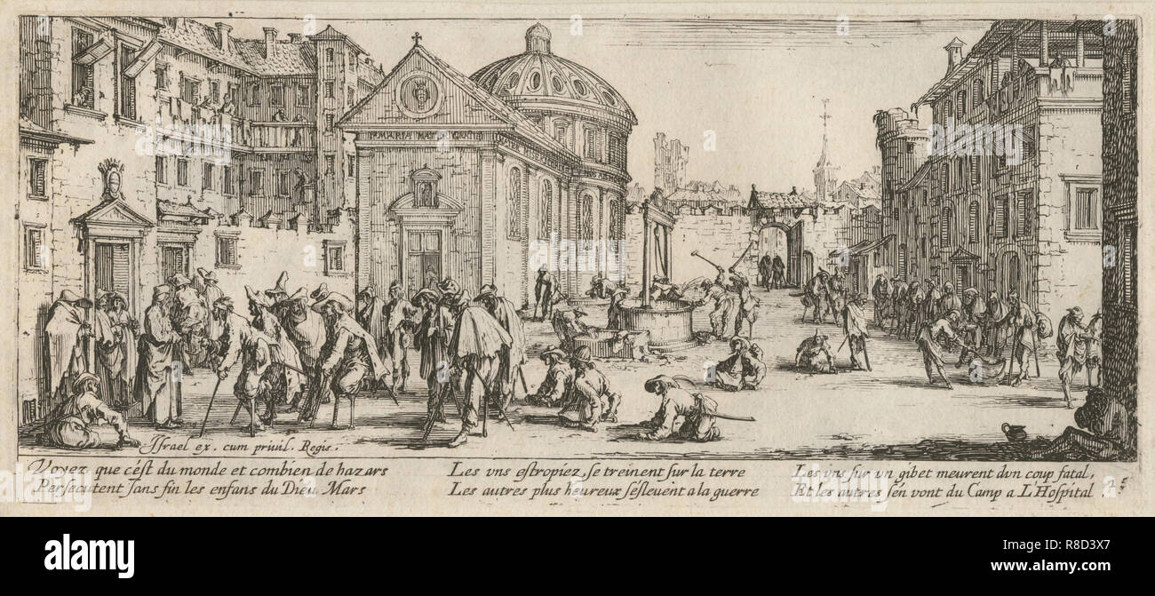 Das Elend und Unglück des Krieges, Folio 15: Das Krankenhaus, 1633. Stockfoto