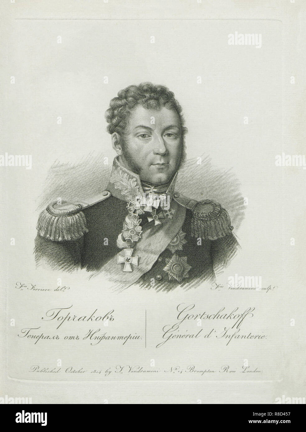 Fürst Aleksej Iwanowitsch Gorchakov (1769-1817), 1813. Stockfoto