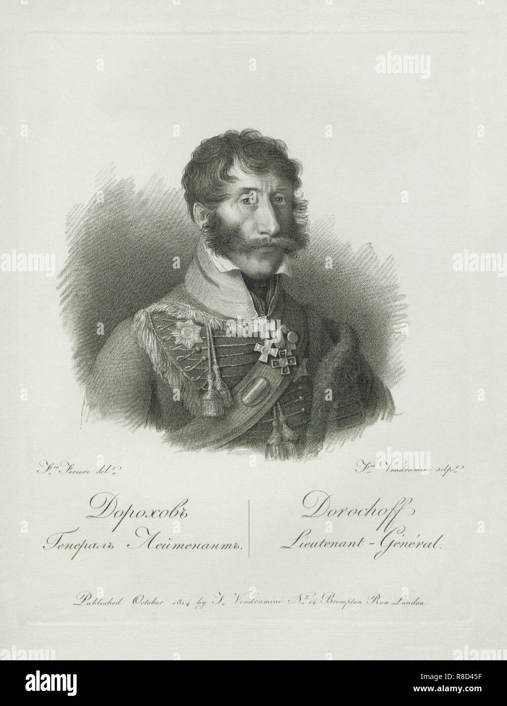 Portrait von Ivan Semyonovich Dorokhov (1762-1815), 1813. Stockfoto