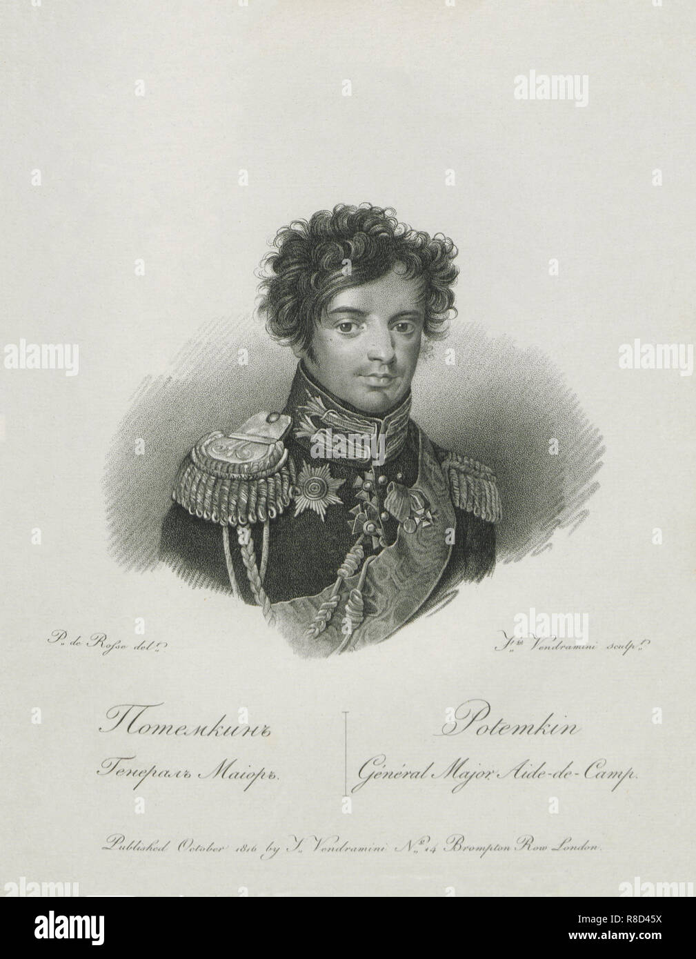Portrait von Yakov Alexeevich Potyomkin (1781-1831), 1813. Stockfoto
