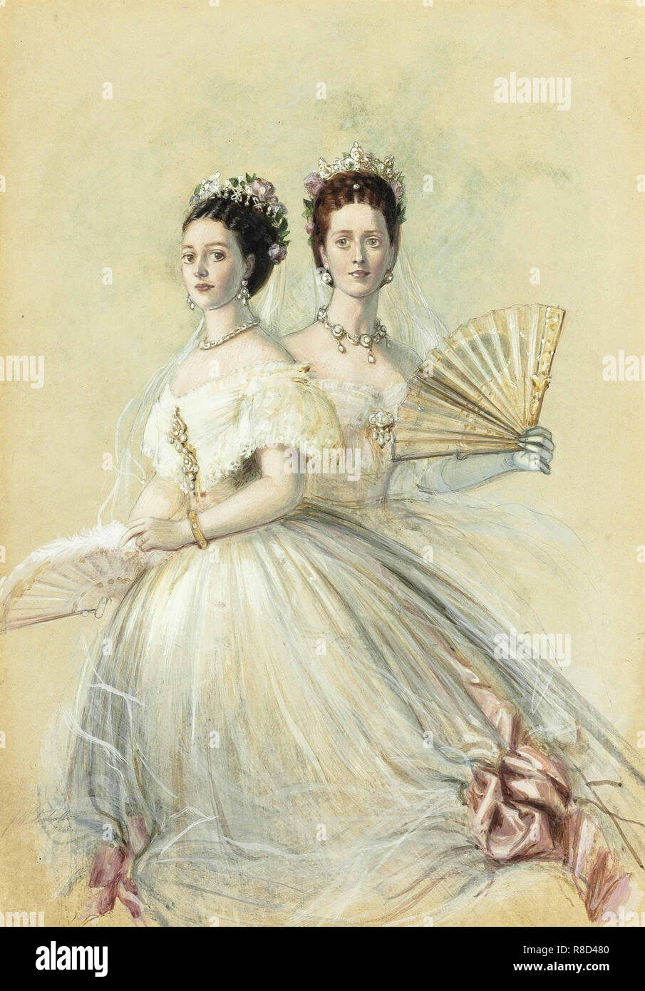 Tsesarevna Maria Fjodorowna (1847-1928), spätere Kaiserin von Russland, und die Prinzessin von Wales (1844-19 Stockfoto